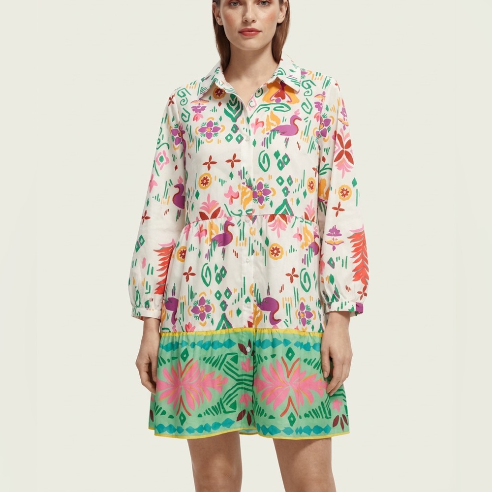 SHOP THE MINT Summer Abstract Tiered Dress  size XL